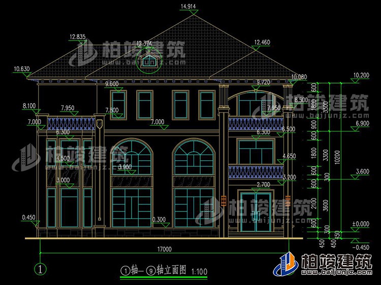 2019新农村欧式别墅设计图，三层自建房大气漂亮别墅BZ368-简欧风格