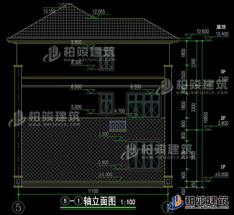 背立面图