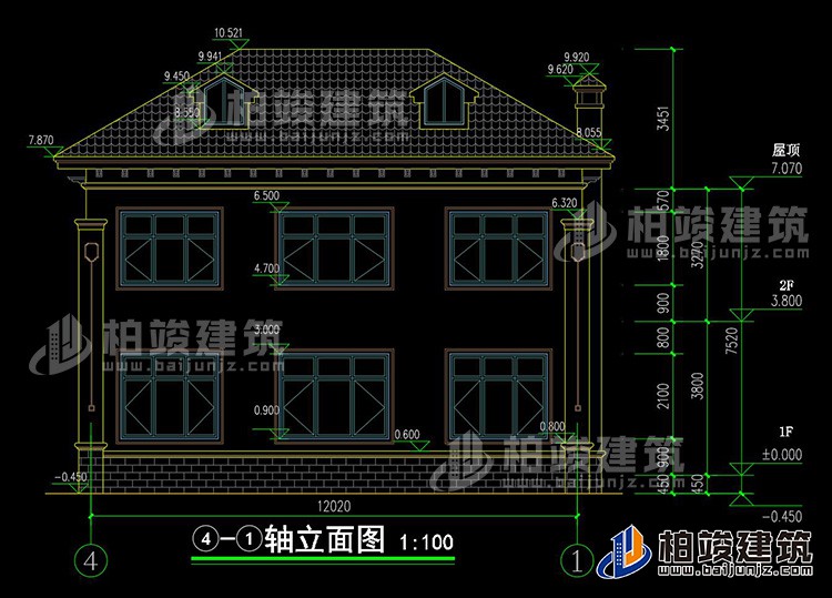 背立面图