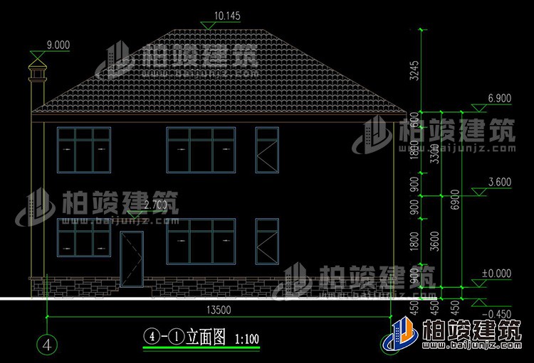 背立面图